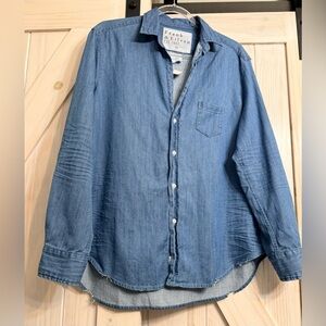 New with tags M Frank & Eileen Eileen relaxed button up stone washed denim shirt